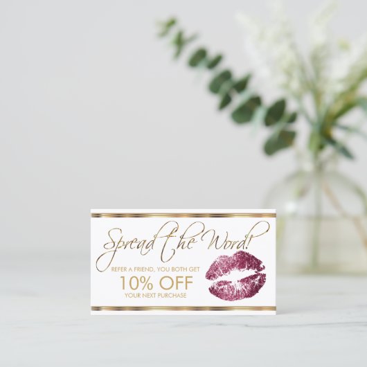 Carte De Référencement Vin Parties scintillant Lipstick Business Referenc (Debout devant)