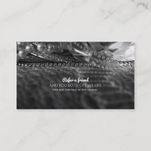 Carte De Référencement Vintage Glamour Diamants & Perles Parrainer un ami