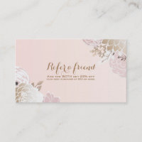 Vintage Moderne Rose & Or Floral Réferer un Ami