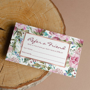 Carte De Référencement Vintage Pays Chic Rose Turquoise Lavande Floral Re