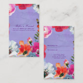 Carte De Référencement Violet Gras Fleurs Pop Chic Référez un Ami (Devant / Derrière)