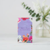 Carte De Référencement Violet Gras Fleurs Pop Chic Référez un Ami (Debout devant)