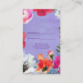 Carte De Référencement Violet Gras Fleurs Pop Chic Référez un Ami (Dos)