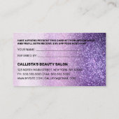Carte De Référencement Violet Lilac Violet triple Parties scintillant Typ (Dos)