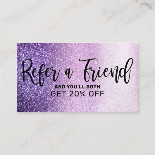 Carte De Référencement Violet Lilac Violet triple Parties scintillant Typ (Devant)
