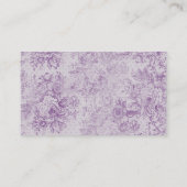 Carte De Référencement violet rustique, chic shabby, fleurs de lavande pâ (Dos)