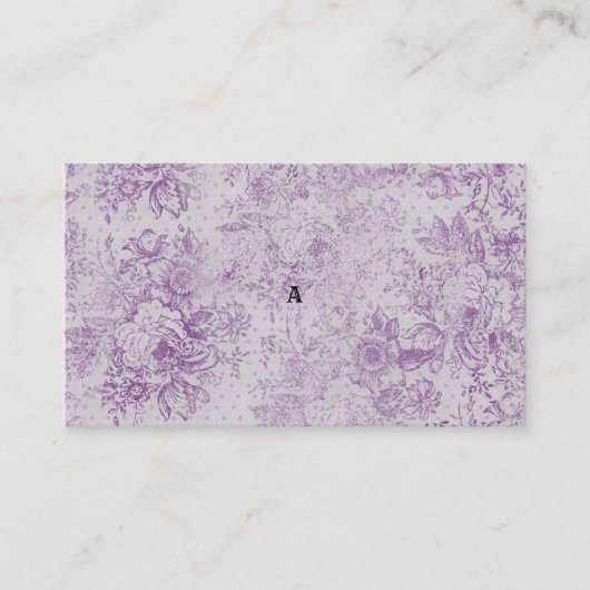 Carte De Référencement violet rustique, chic shabby, fleurs de lavande pâ (Devant)