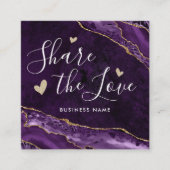 Carte De Référencement Violet violet or Parties scintillant marbre Agate  (Devant)