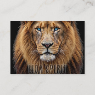 Carte De Référencement Visage majestueux de lion aux yeux bleus Faune A