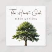 Carte De Référencement Watercolor Oak Tree Modern Elegant Script (Devant)