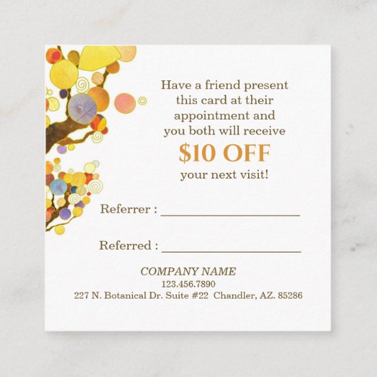 Carte De Référencement Whimsical Trees Business (Dos)