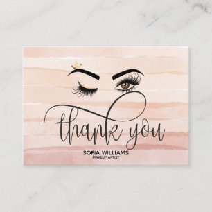 Carte De Référencement Wink Beautiful Brown Oeil poussiéreux rose post-so