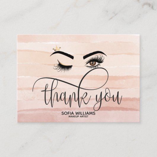 Carte De Référencement Wink Beautiful Brown Oeil poussiéreux rose post-so (Devant)