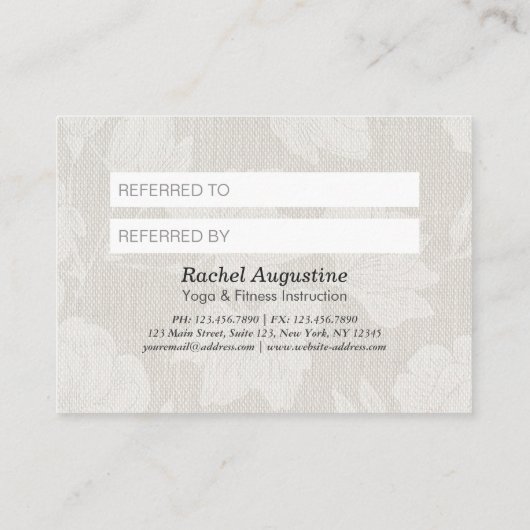 Carte De Référencement YOGA Pose OM Signer Méditation Instructeur Référen (Dos)