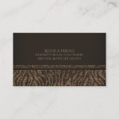 Carte De Référencement Zebra Sparkle Brown Gold Glam Chic Référer un ami (Devant)