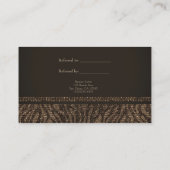 Carte De Référencement Zebra Sparkle Marron Or Glam Chic Réferer un Ami (Dos)