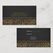 Carte De Référencement Zèbre Paillettes Pailletées Glam Chic Réferer un a (Devant / Derrière)