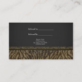 Carte De Référencement Zèbre Paillettes Pailletées Glam Chic Réferer un a (Dos)