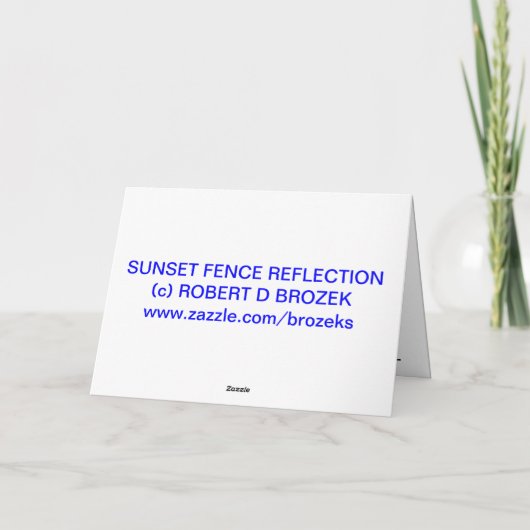 Carte de réflexion d'eau Silhouette Sunset (Dos)