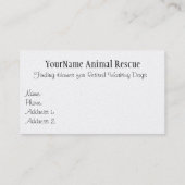 Carte de refuge pour chiens de travail de berger a (Dos)