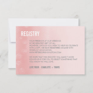 CARTE DE REGISTRE aquarelle ombre rose corail simp