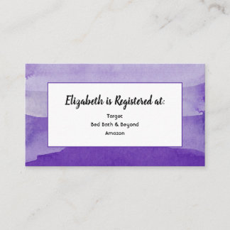 Carte de registre aquarelle violette