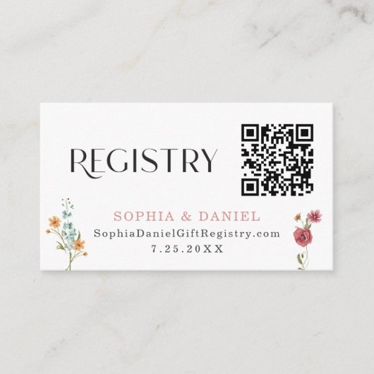 Carte de registre de cadeaux de douche de mariée b (Devant)