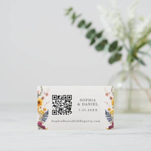 Carte de registre de cadeaux de fleurs pressées po (Debout devant)