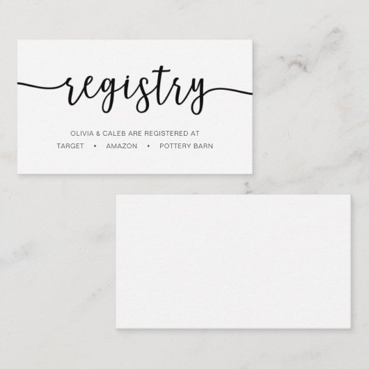 Carte de registre de calligraphie (Devant / Derrière)