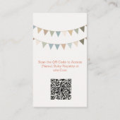 Carte de registre de code QR du baby shower de fai (Dos)