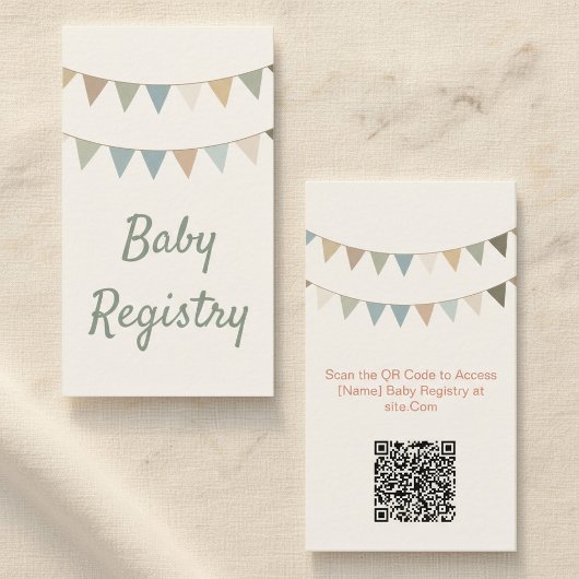 Carte de registre de code QR du baby shower de fai