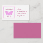 Carte de registre de joie (Devant / Derrière)