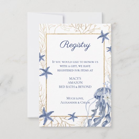 Carte de registre de mariage avec code QR nautique (Devant)