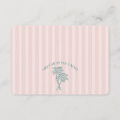 Carte de registre de plage pastel Pink Palm Spring (Dos)