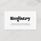 Carte de Registre du mariage de script rétro vinta (Devant)