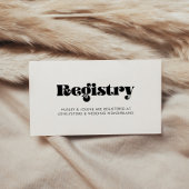 Carte de Registre du mariage de script rétro vinta