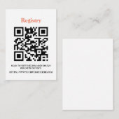 Carte de registre éditable avec code QR, invitatio (Devant / Derrière)