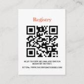 Carte de registre éditable avec code QR, invitatio (Devant)