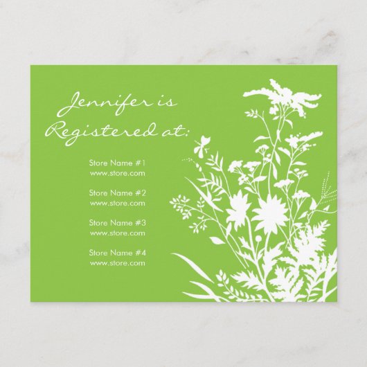 Carte de registre fleur sauvage - 4,25 po x 5,5 po (Devant)