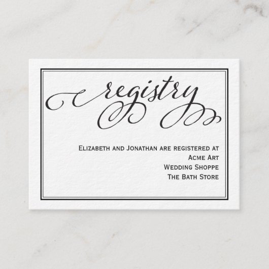 Carte de Registre Mariage de script de calligraphi (Devant)