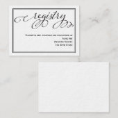 Carte de Registre Mariage de script de calligraphi (Devant / Derrière)