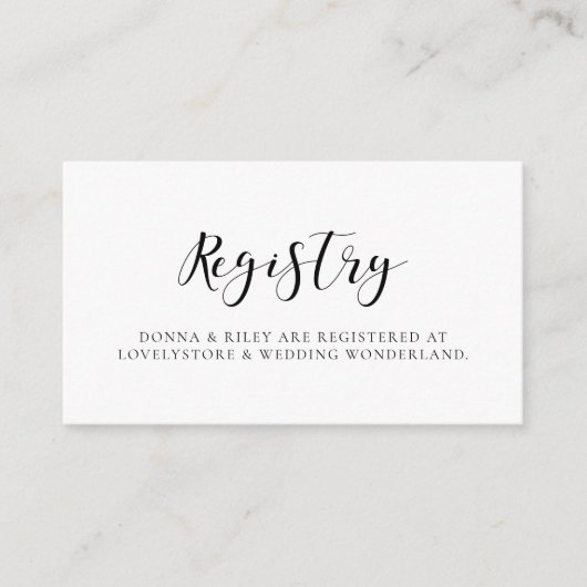 Carte de registre mariage design élégant (Devant)