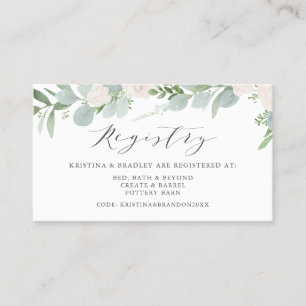 Carte de registre Mariage Eucalyptus et Fleurs bla