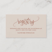 Carte de Registre Mariage Terracotta Pretty Script (Devant)