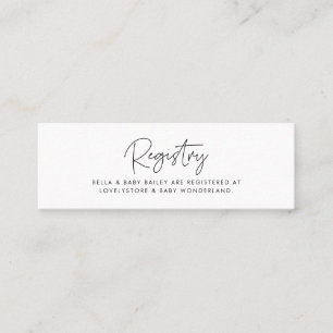 Carte de registre minimaliste moderne Baby shower