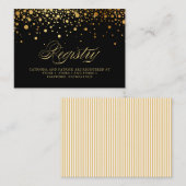 Carte de registre noir Faux Gold Foil Confetti Dot (Devant / Derrière)