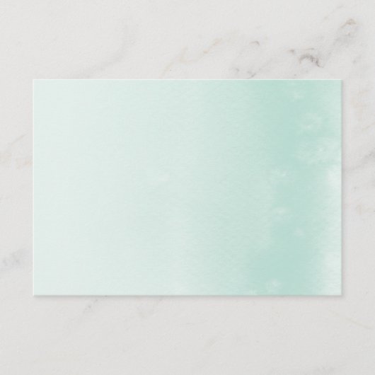CARTE DE REGISTRE :: ombre aquarelle pastel menthe (Devant)