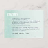 CARTE DE REGISTRE :: ombre aquarelle pastel menthe (Dos)