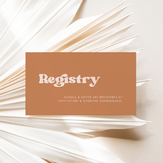 Carte de registre pour mariage de sucre brun rétro