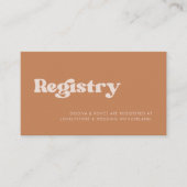 Carte de registre pour mariage de sucre brun rétro (Devant)